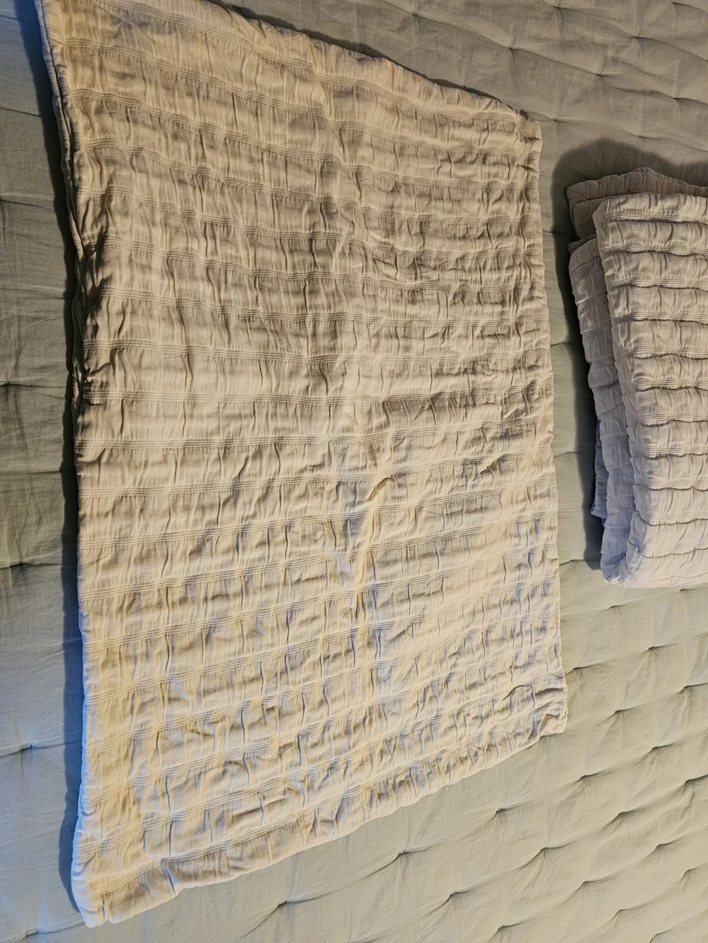 Eileen Fisher Rippled Coverlet With Matching Sham.   Twin.